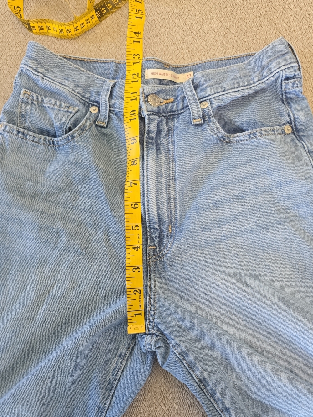 Levi's High Waisted Straight Jeans - Size 27 - Picture 9 of 14